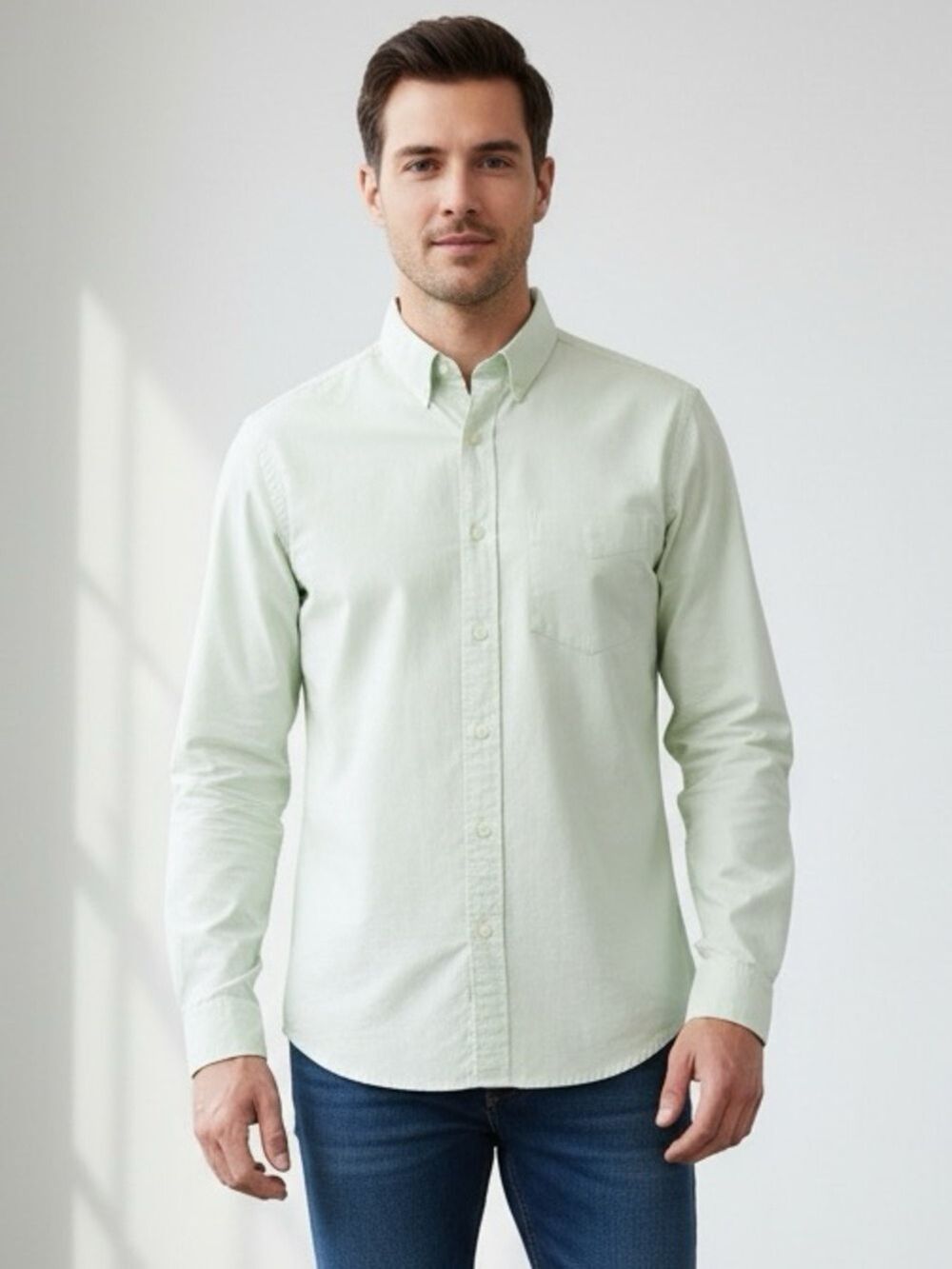 Club Room Mint Green Cotton Oxford Button Down Shirt Sz Small